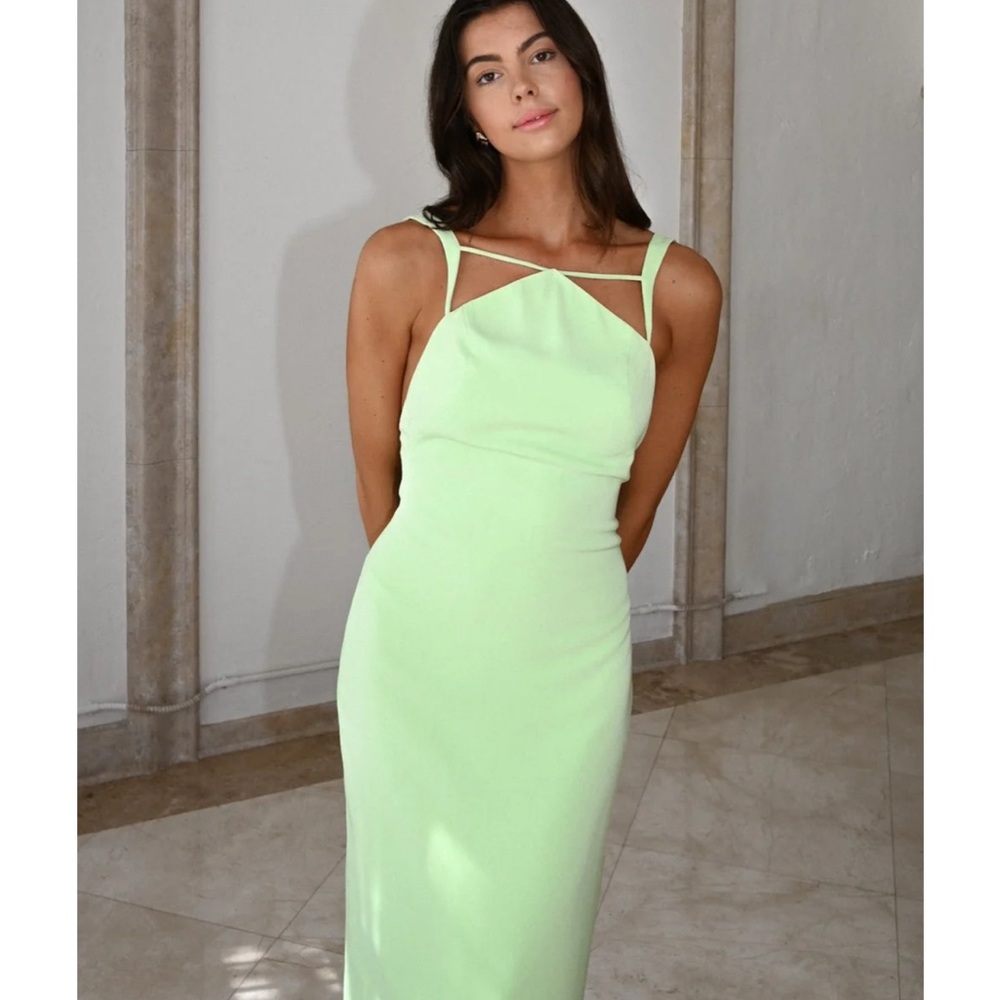 Yellow the Label Remington low back lime green column dress